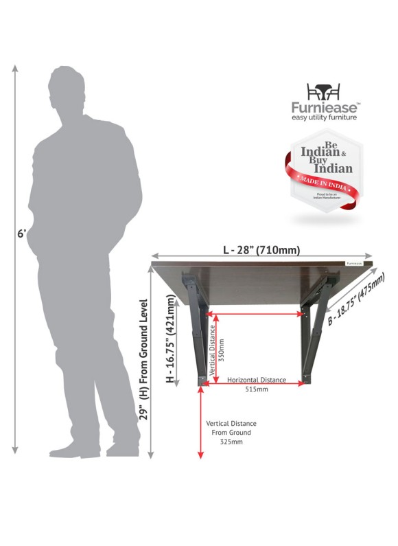 Wall Hanging Laptop Folding Table, Multi Utility Folding Shelf, Study Desk