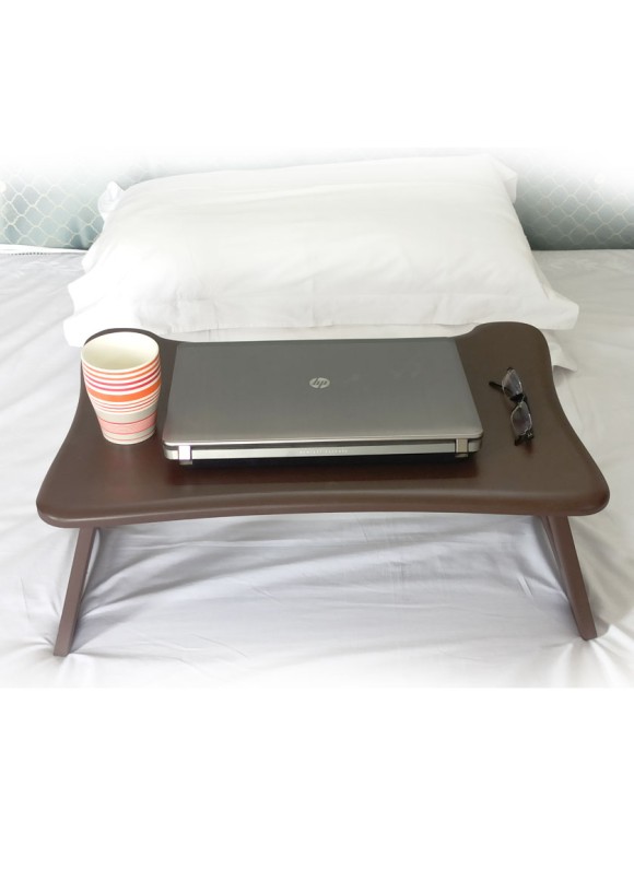 Foldable Wooden Laptop Desk Lapdesk for Bed