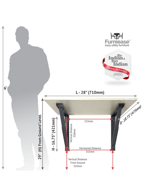 Wall Mount Folding Table, Wall Hanging Laptop Multi Utility Study Desk 